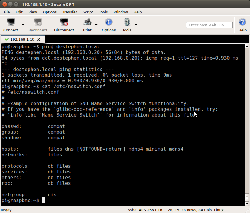 Proper Ping and Verification of nsswitch.conf