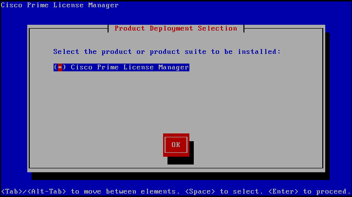 Prime License Manager Product Deployment Selection