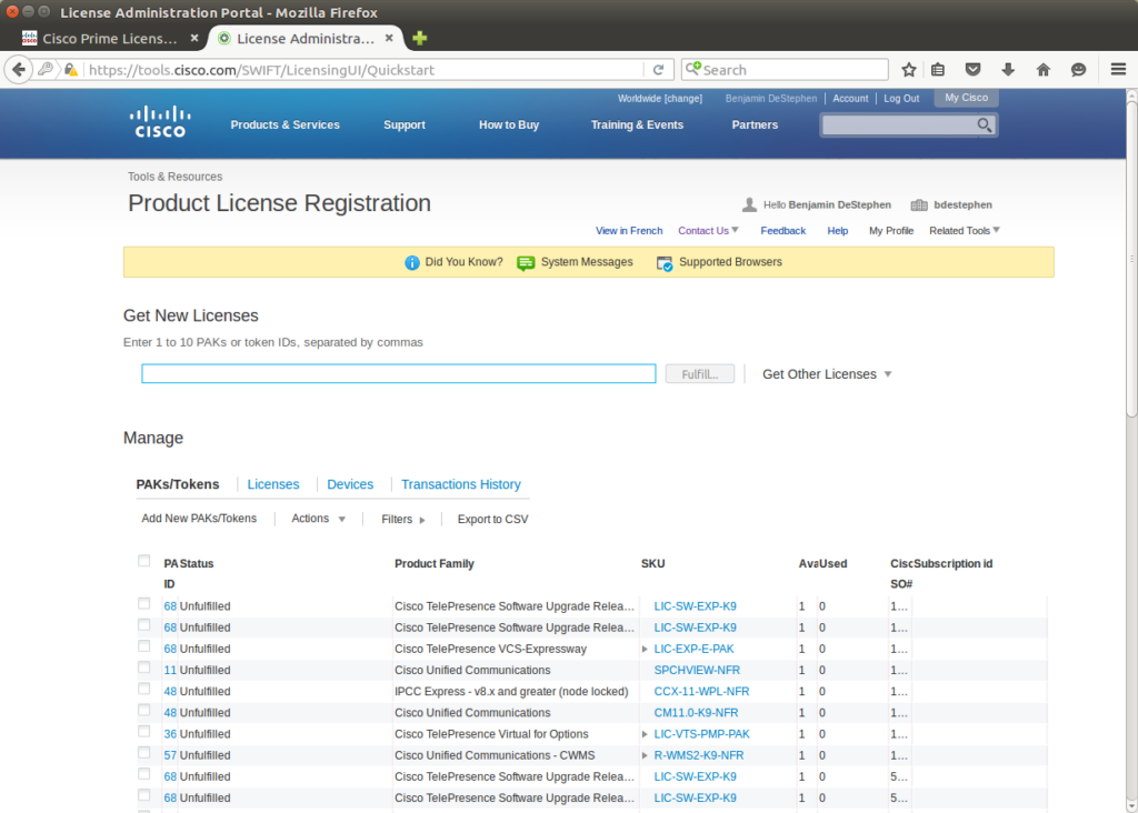 PAK's Added to Cisco Licensing Web Page