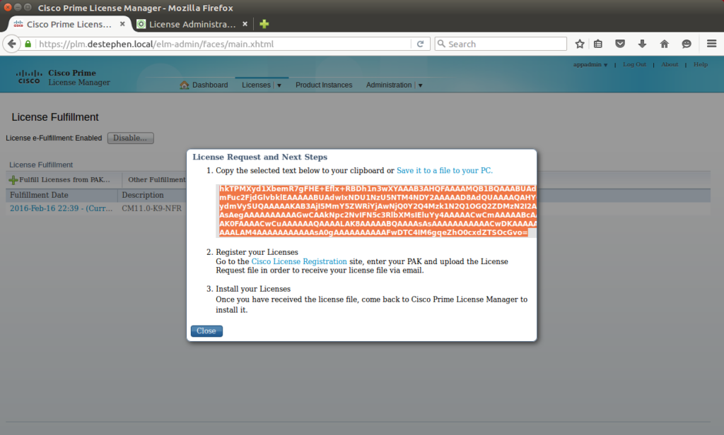 License Request UID