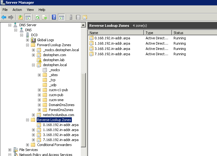 Existing DNS Environment for destephen.local