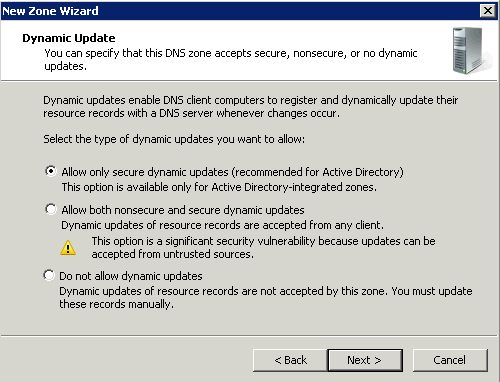 Adding a new Reverse Lookup Zone