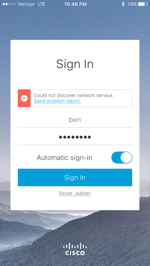 Expressway Failed Login from iPhone