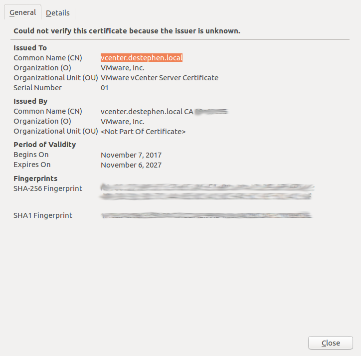 Newly Created Certificate