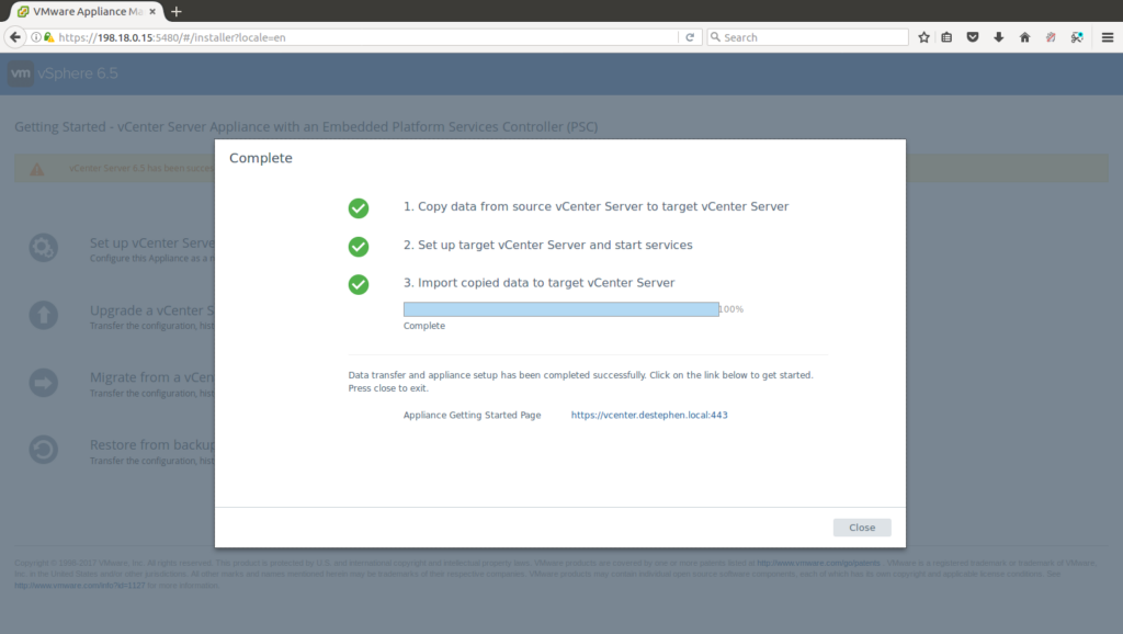 Completed Status Page