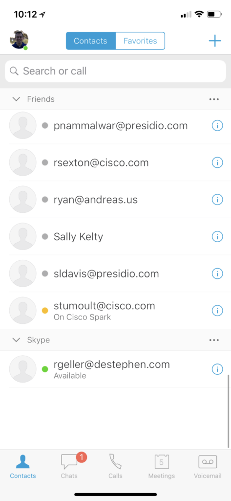 Presence from the Jabber Client