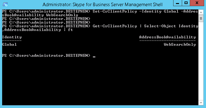 Setting the Address Book Policy