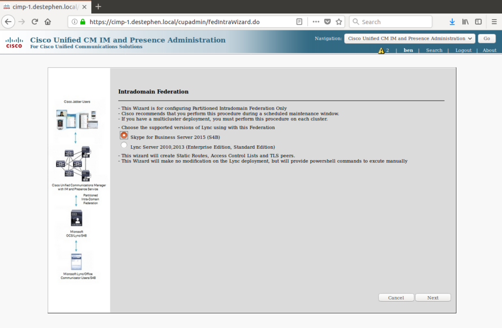 Intradomain Federation Wizard
