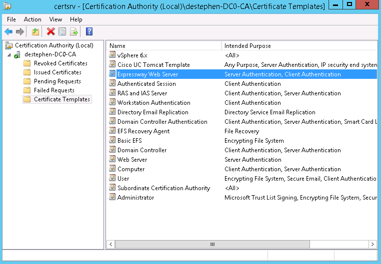 Certificate Authority Templates