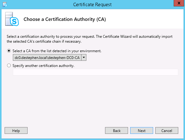 Certificate Request Process