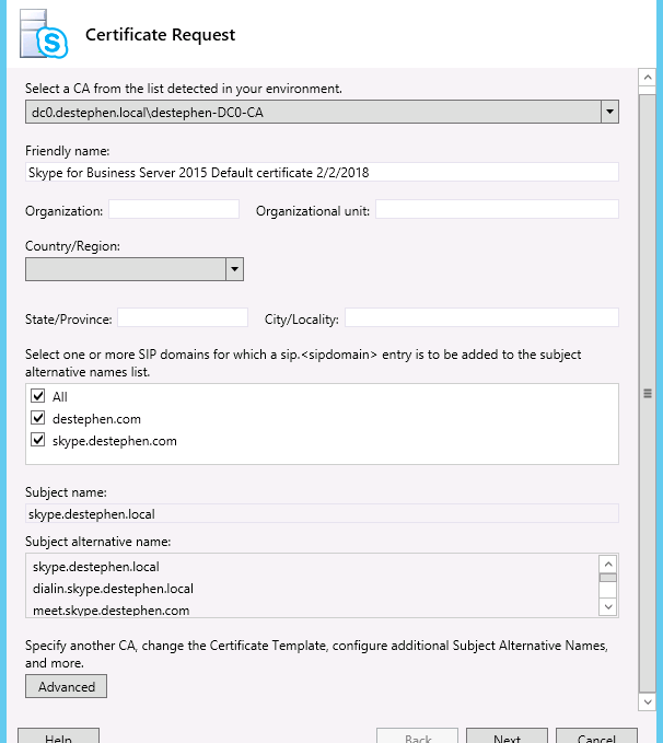 Certificate Request Process
