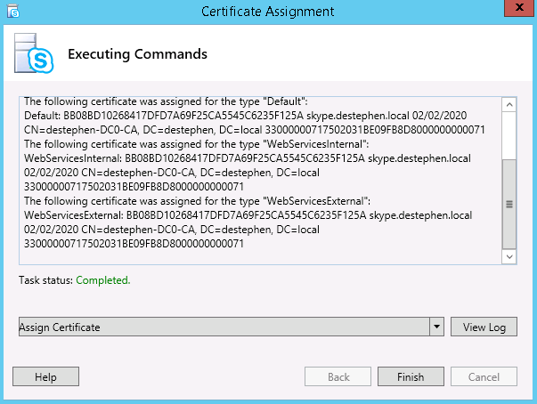 Certificate Assignment Process